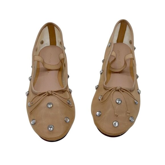 Loeffler Randall Leonie crystal-embellished ballerina shoes NWB - Size 5 - Picture 2 of 6